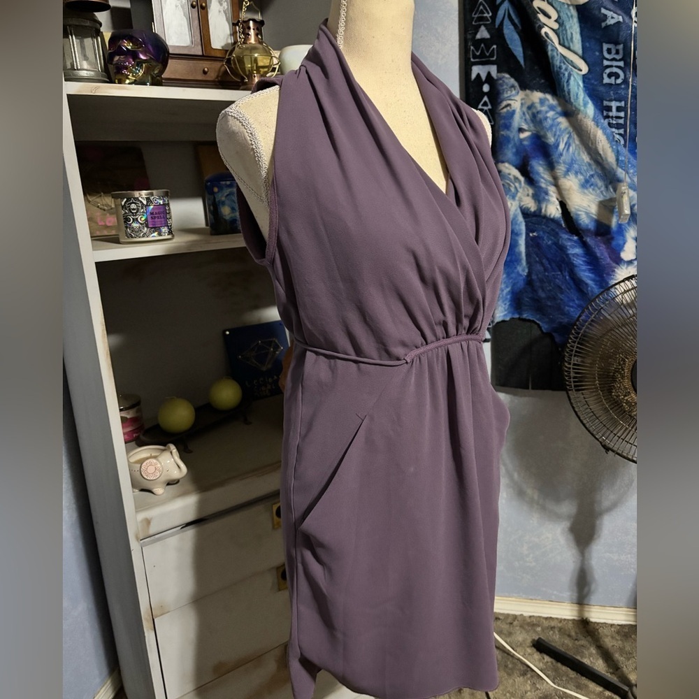 Wilfred purple faux wrap Mini Dress pockets xxs - Picture 5 of 15